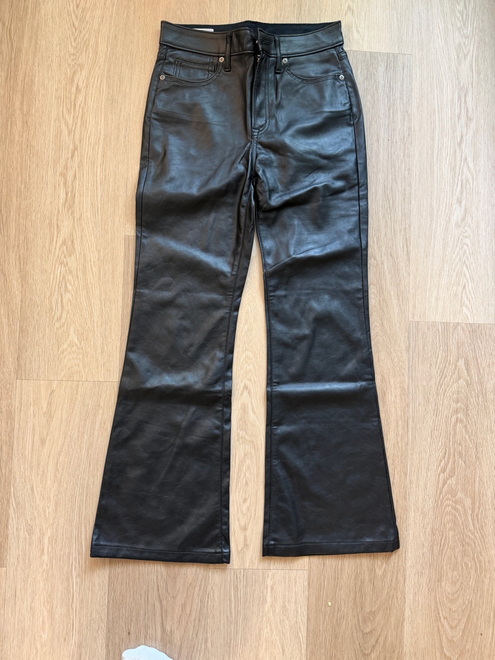 High Rise '70s style Flare Vegan / Faux Leather Pants